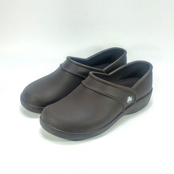 Crocs Neria Pro II Womens 6 Brown Slip Resistant Slip On Clogs Shoes - Picture 5 of 10